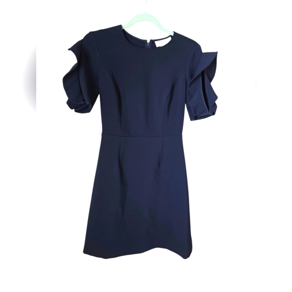 New Sachin & Babi The Harper Dress Navy Ruffle 0